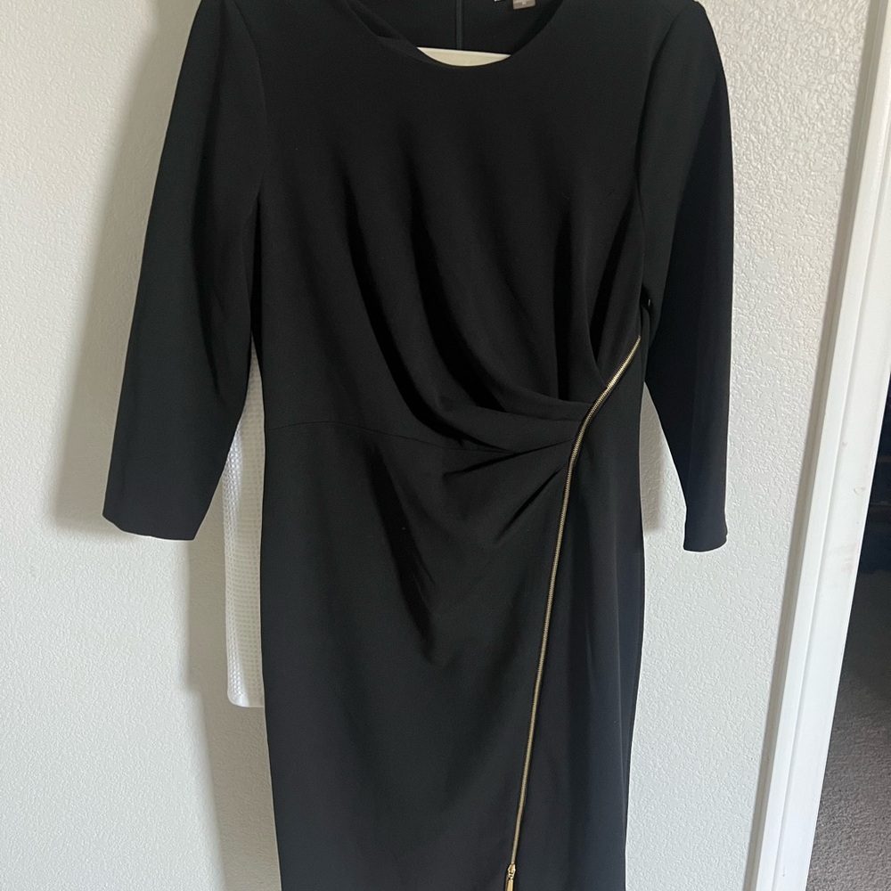Calvin Klein Black Dress with Gold Detail